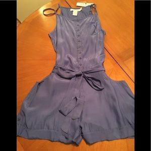 Gorgeous blue silk romper.